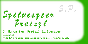 szilveszter preiszl business card